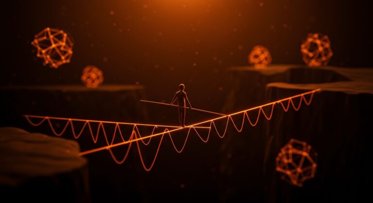 Fundador equilibrando altruismo y felicidad para evitar burnout, ilustrando liderazgo empático y bienestar en startups.