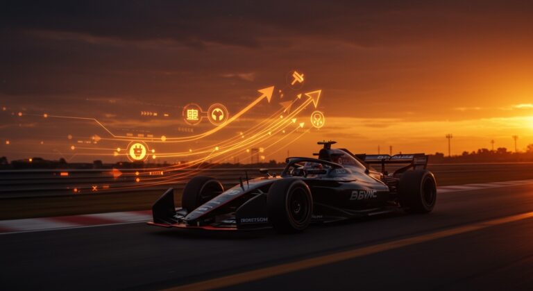 BYD Fórmula 1 2026 estrategia con coche eléctrico de competición avanzado representando innovación y expansión global en movilidad eléctrica.