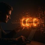 Programador analizando estructuras de bit-field en C, ilustrando riesgos y portabilidad en programación para software embebido.