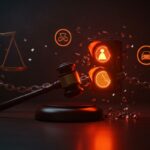 Juez declarando inconstitucional la ley de cámaras de luz roja en Florida, simbolizando el fallo legal contra la automatización del control de tránsito.