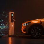 Carga inteligente para coche eléctrico optimizando costos y gestión de la red eléctrica en movilidad eléctrica sostenible.