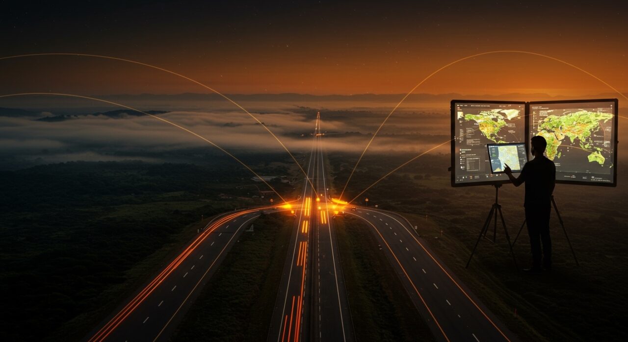 Vista aérea de la Carretera Panamericana y el Tapón del Darién, ilustrando retos de movilidad, infraestructura y desarrollo sostenible en Latinoamérica.