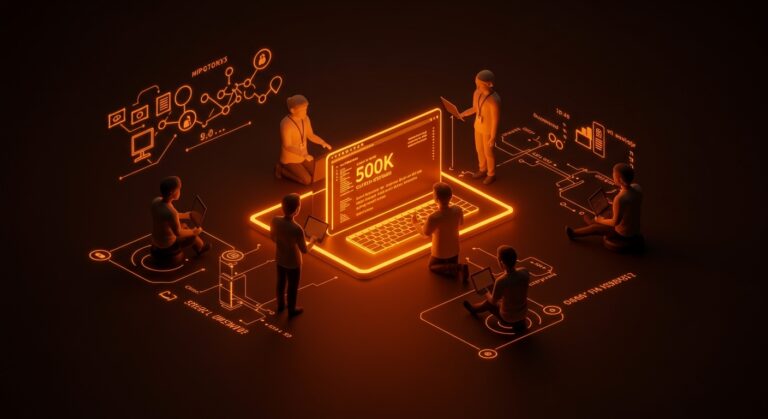 Plataforma educativa Linux con comunidad tech resiliente y sostenible mostrando crecimiento y software libre.