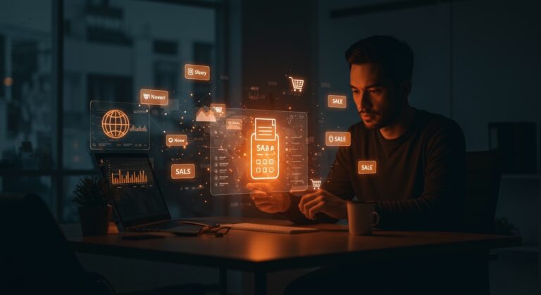 Interfaz digital de checkout estratégico para SaaS y ecommerce en 2026 con crecimiento global y optimización de conversiones.