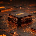 Chips MTIA de Meta con diseño futurista destacando hardware para inteligencia artificial generativa e infraestructura tecnológica avanzada.