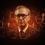 Chuck Peddle y la innovación tecnológica en microcomputadoras con elementos futuristas de hardware y tendencias en computadoras personales.