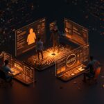 Equipo de startup protegido por seguridad digital contra vulnerabilidades y ciberataques en aplicaciones móviles.