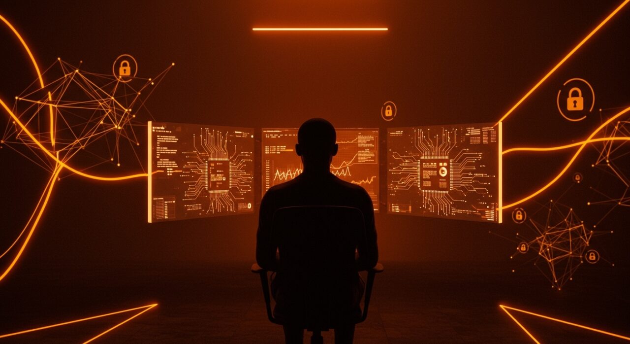 Fundador tecnológico contemplando riesgos y límites del auto mode de Claude Code en inteligencia artificial aplicada.