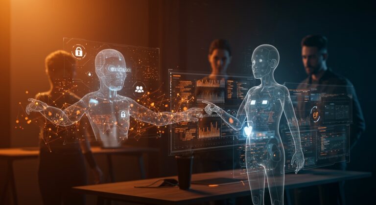 Claude Code con modo automático mostrando IA segura y autónoma optimizando la automatización para startups tech.