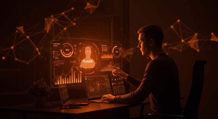 Claude IA generando gráficos y diagramas interactivos en tiempo real para startups tecnológicas.