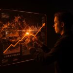 Emprendedor interactuando con interfaz digital que representa la memoria persistente de Claude de Anthropic para aumentar la productividad en startups.