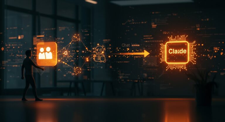 Usuario migrando de ChatGPT a Claude AI, ilustrando la transición ética y tecnológica en herramientas de inteligencia artificial para startups.