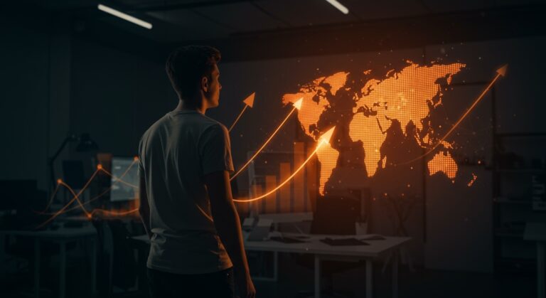 Joven emprendedor levantando capital con Vambe, mostrando fundraising y expansión regional en startup de inteligencia artificial B2C en LATAM.