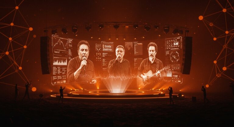Concierto digital inmersivo de Soda Stereo destacando innovación y tecnología en la industria musical latinoamericana.