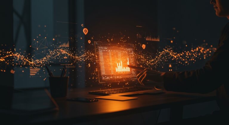 Automatización de contabilidad personal en Excel con inteligencia artificial usando Claude y ChatGPT, con metáforas visuales de redes neuronales y flujos de datos.