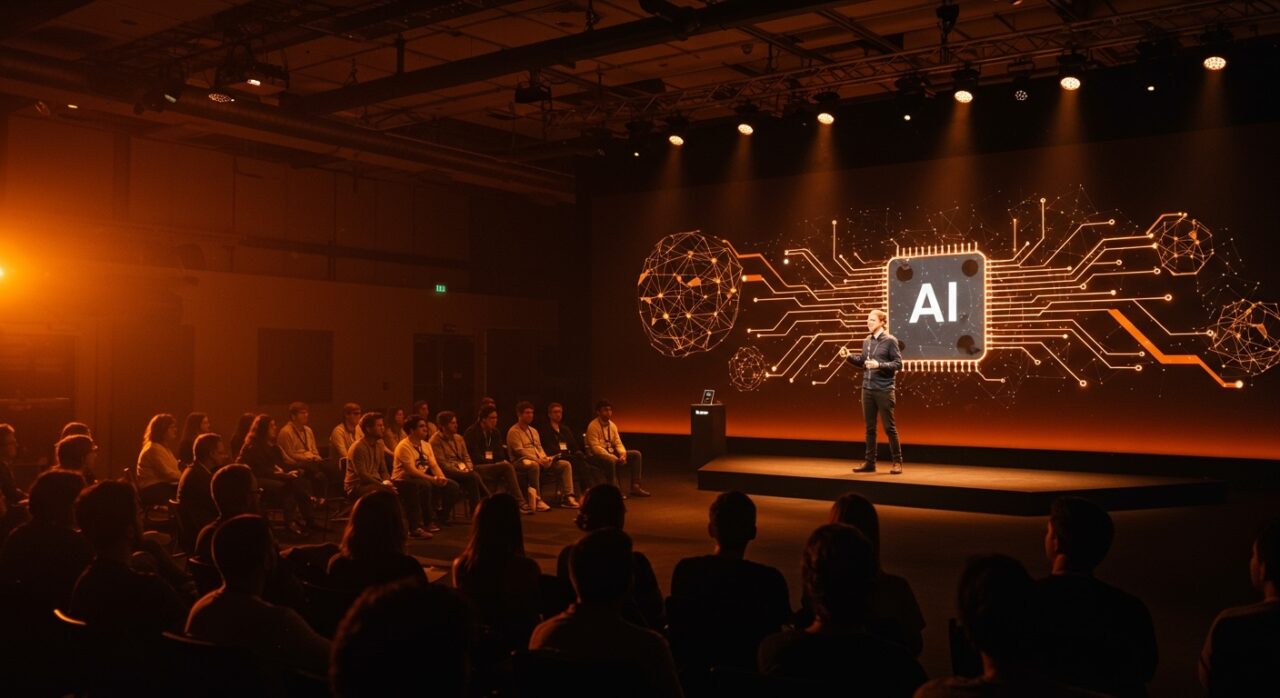 Convocatoria Transform 2026 para startups de IA autónoma mostrando innovación tecnológica ante líderes globales del sector.