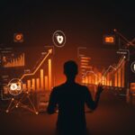 Costos empresariales 2026 representados por iconos de seguro de salud, servicios públicos y aranceles con un fundador analizando estrategias de gestión de costos en un entorno digital moderno.