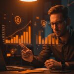 Fundador tech analizando gráficos de cotización desempleo según SEPE en España 2026 con metáforas visuales de protección social y mercado laboral.