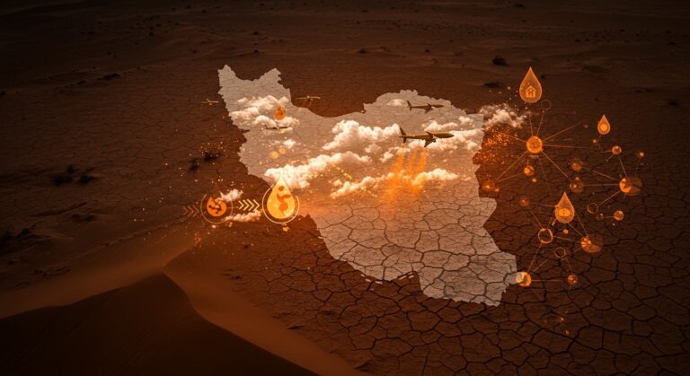 Crisis hídrica en Oriente Medio con estrategia de siembra de nubes y su impacto geopolítico en Irán y la región.