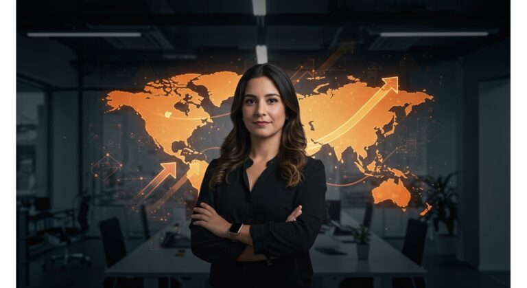 Cristina Etcheberry, CEO de Toku, representando liderazgo y éxito en fintech y fundraising en startups de LATAM.