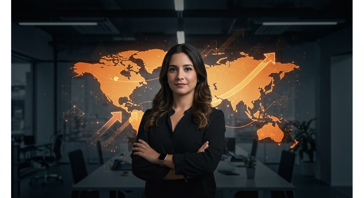 Cristina Etcheberry, CEO de Toku, representando liderazgo y éxito en fintech y fundraising en startups de LATAM.