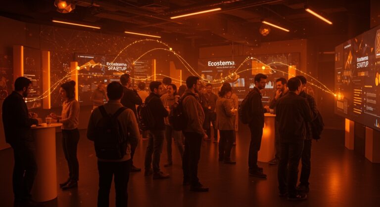 Imagen del evento CTx Tech Sevilla 2026 mostrando emprendedores y startups conectando en un espacio innovador de tecnología y networking en Sevilla TechPark.