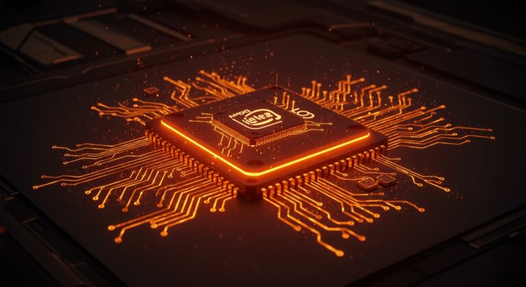CPU moderno prediciendo múltiples ramas de instrucciones, destacando rendimiento de AMD Zen 5 e Intel Emerald Rapids para startups tecnológicas.