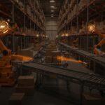 Automatización intralogística en México mostrando almacenes automatizados y tecnología logística avanzada en un entorno industrial moderno.