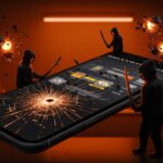 Ilustración editorial de hacking a iPhone con amenazas DarkSword y Coruna, destacando vulnerabilidades y seguridad iOS en el entorno startup.