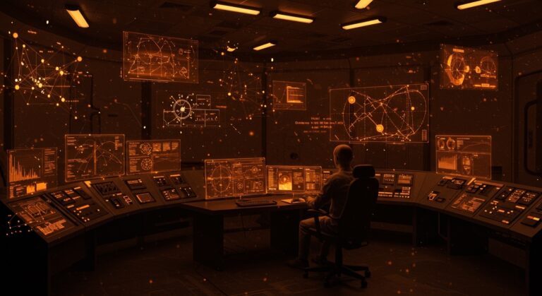 Escena editorial de defensa antimisiles destacando problemas NP-completos, optimización y tecnología militar con algoritmos avanzados e IA.