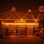 Escena representativa de defensa total en Finlandia integrando supermercados y sociedad civil en un sistema de resiliencia y preparación nacional.