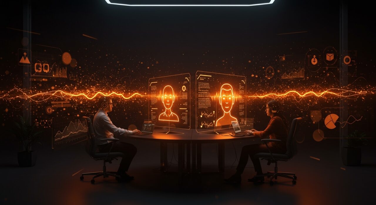 Automatización del due diligence en M&A con inteligencia artificial y agentes de voz en un entorno tecnológico avanzado.