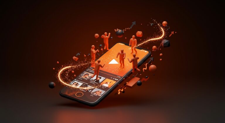 Pantalla móvil con feed de video corto vertical de Disney+ Verts, representando engagement mobile-first y tendencias digitales en streaming para startups tech.