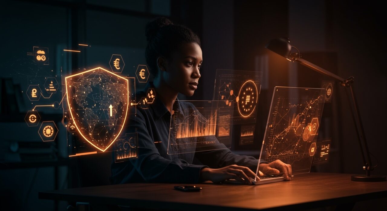 Profesional fintech revisando compliance digital y resiliencia en el sector financiero europeo bajo regulación DORA.