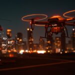 Dron avanzado para seguridad pública innovando en respuesta 911, mostrando el futuro tecnológico en protección ciudadana.