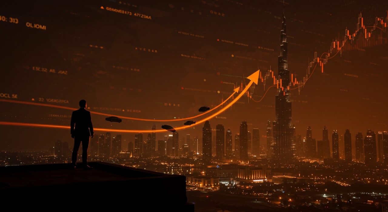 Inversores asiáticos abandonando Dubái en medio de una crisis económica por la guerra con Irán, vista editorial del skyline y evacuación.