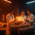 Equipo de startup Elea & Lili desarrollando celulosa biodegradable superabsorbente para reemplazar plásticos, destacando innovación y sostenibilidad.