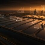 Embalses del Ebro con alta capacidad de agua y startups colaborando en gestión sostenible de recursos hídricos.