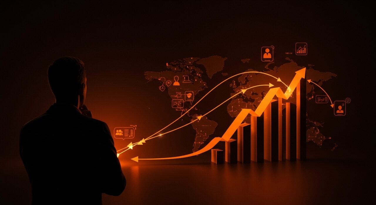 Emigración en Nueva Zelanda y fuga de talento tech mayores de 30 hacia Australia, UK y USA representada con rutas migratorias y metáforas de movilidad profesional en ecosistema startup.