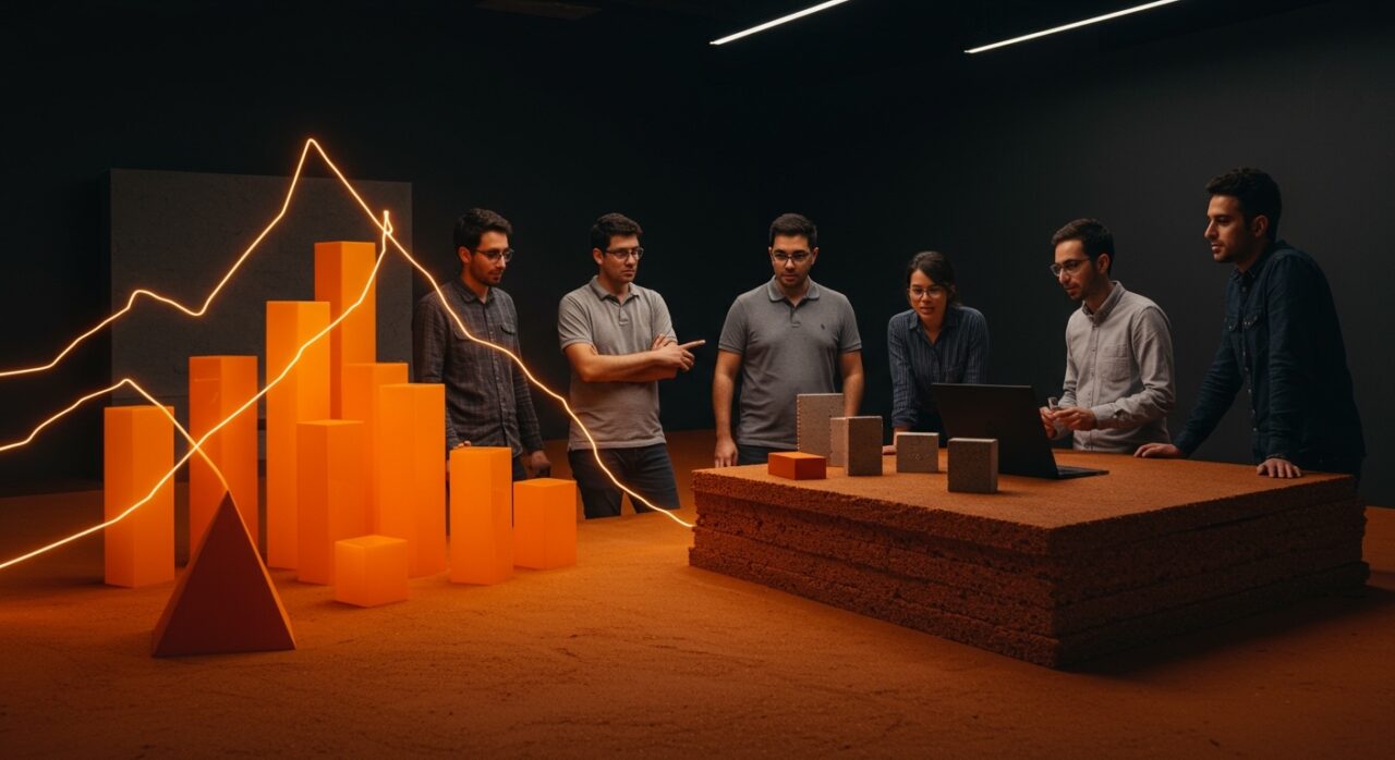 Material sostenible ReCeramix™ de startup Enkei mostrando innovación y escalabilidad en construcción con enfoque en funding pre-seed.