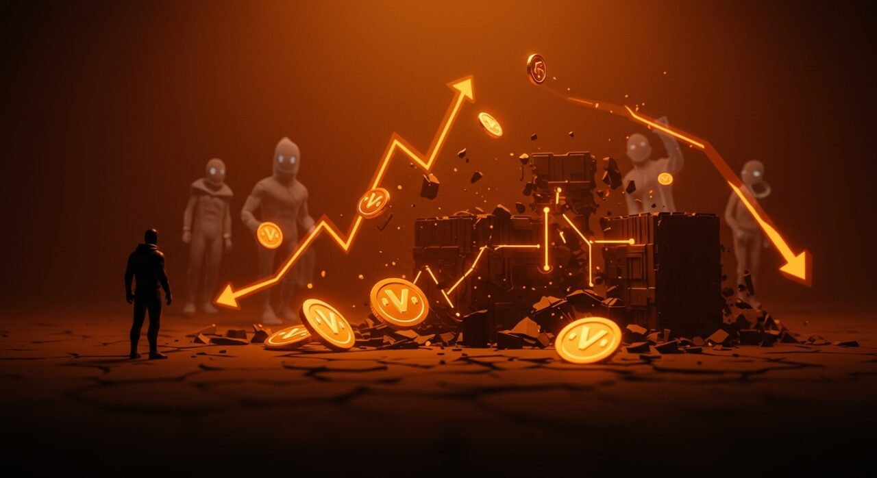 Imagen editorial que representa despidos y tendencias de monetización en Fortnite de Epic Games con metáforas visuales sobre engagement y economía digital.