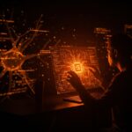 Desarrollador observando un plano digital que simboliza la generación automática de código desde especificaciones técnicas con IA aplicada.