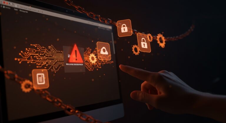Extensión Chrome marcada como malware mostrando alerta de seguridad, resaltando riesgos y prevención en navegadores.