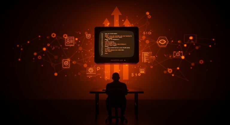 Reflexión sobre la filosofía Unix en 2026 representada mediante una silueta ante un terminal vintage y elementos visuales de desarrollo de software y tendencias tecnológicas.