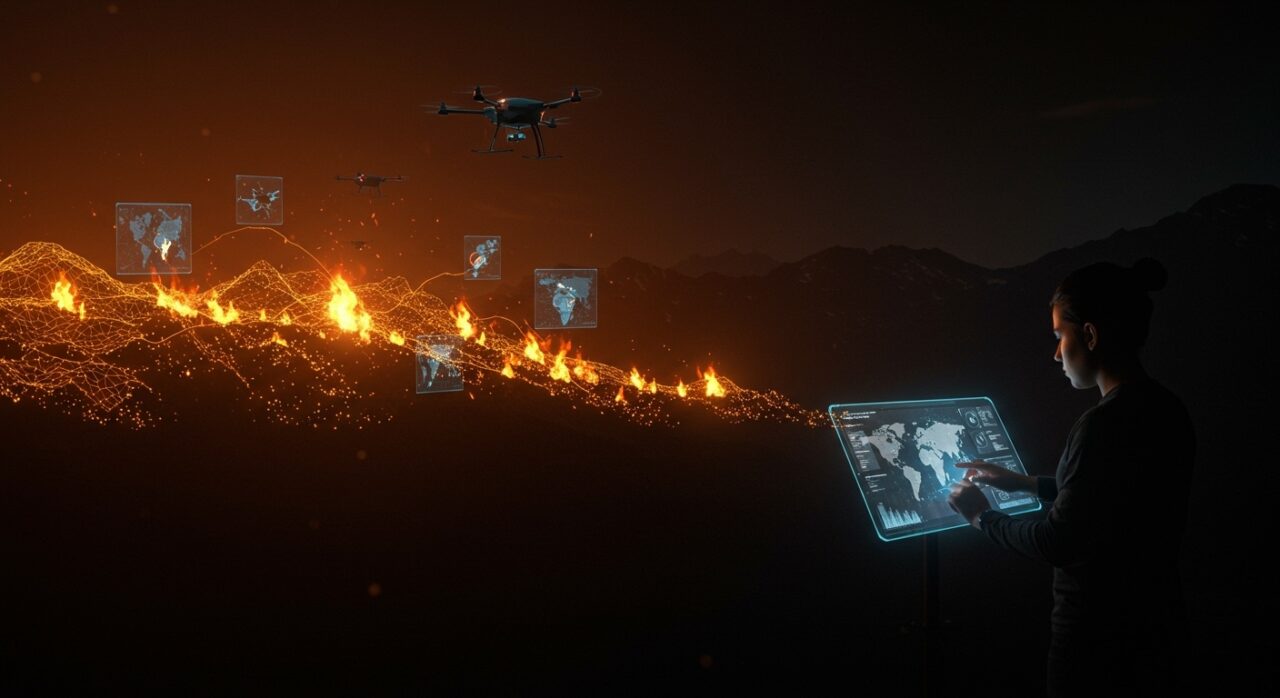 Plataforma chilena Firecatch usando inteligencia artificial para monitoreo 3D y automatización en la gestión de incendios forestales en Latinoamérica.