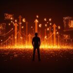 Líder tecnológico frente a ciudad digital futurista mostrando escalabilidad, inteligencia artificial y financiamiento para IPO de startup Firmus IA.