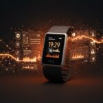 Dispositivo Fitbit mostrando datos de salud con interfaz de IA y registros médicos para personalización en salud digital.