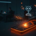Dispositivo Flipper Zero con holograma de IA, destacando automatización y hacking ético en startups tecnológicas.