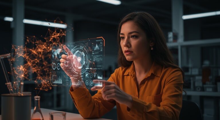 Nataly Rojas Barnett utilizando inteligencia artificial para innovación alimentaria en la startup peruana Food Flow, revolucionando el food-tech en LATAM.