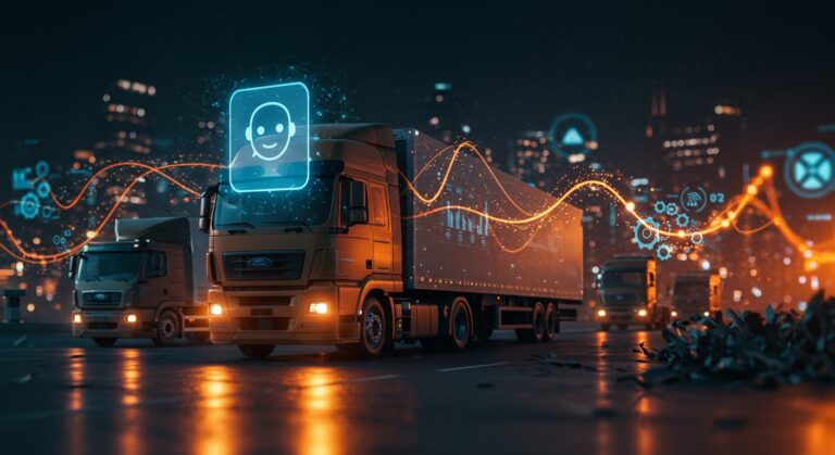 Ford Pro AI gestionando flotas comerciales con inteligencia artificial y telemática avanzada en vehículos comerciales.